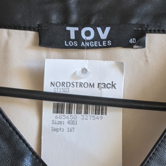 Nordstrom Tov | NWT altered mesh leather top med - Picture 3 of 6